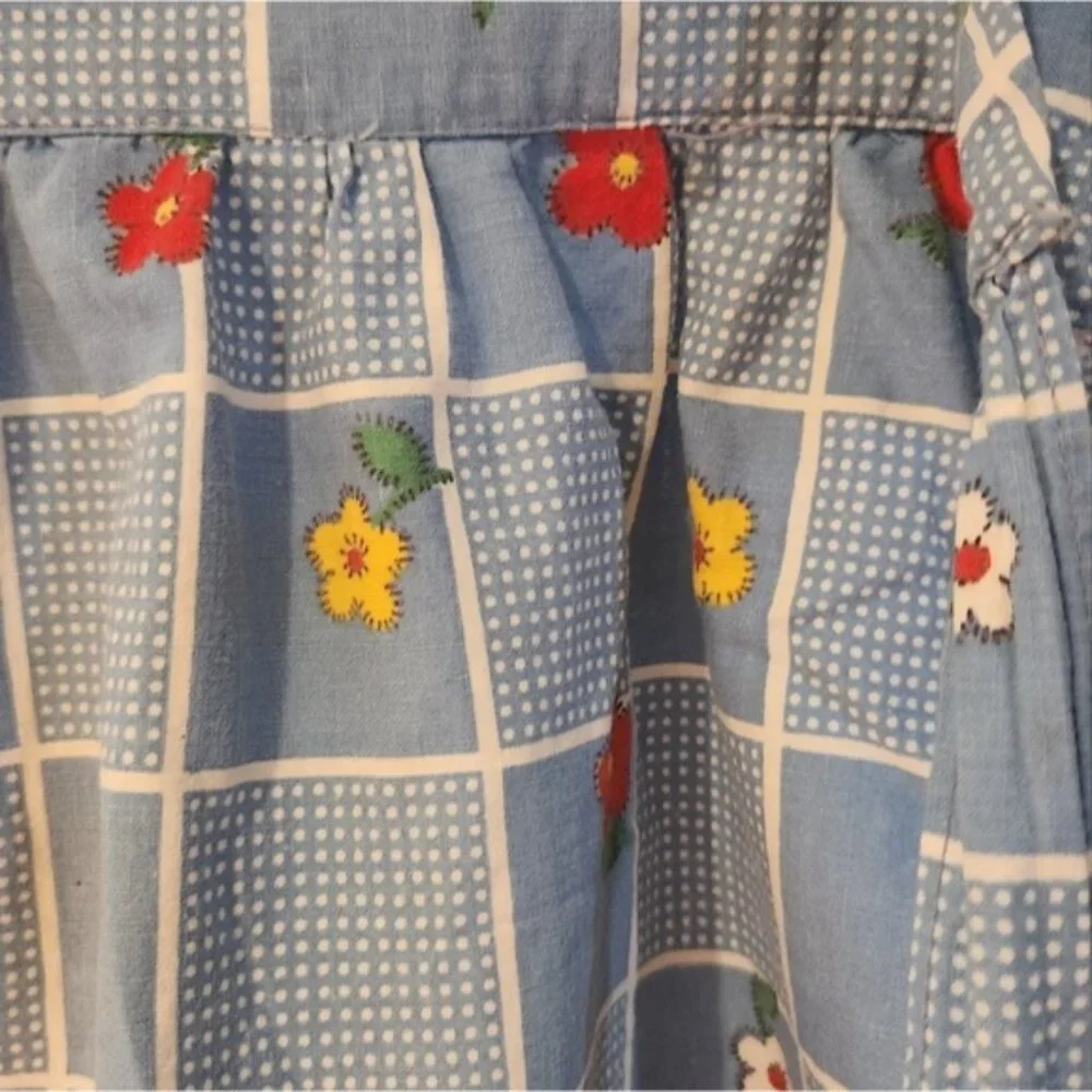 Floral‎ 1950's Half Apron Skirt Cottagecore Spring Bright